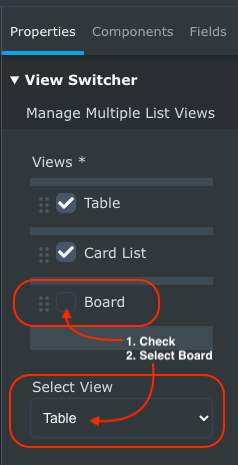 Check Board and Select
